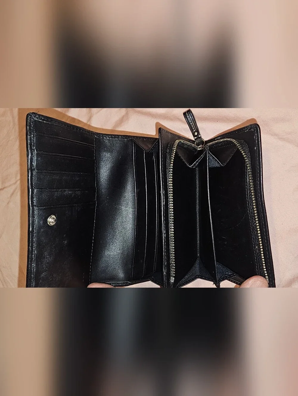 Authentic Coach Black Signature Canvas Leather Wallet Vintage Y2K